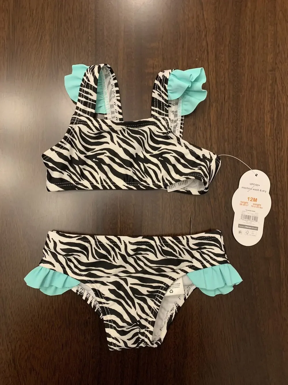 Wonder Nation 12 Month Zebra Print Bikini